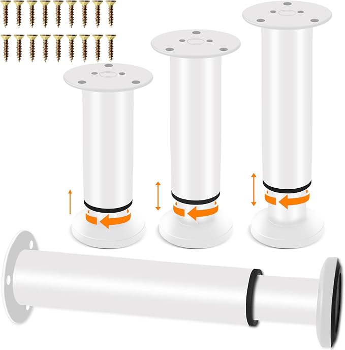 4 Pcs Adjustable Height Furniture Support Legs 10-17 inch, Metal Adjustable by Yoposeo