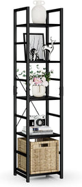 NUMENN 5 Tier Slim Bookshelf, Tall Bookcase Shelf Storage Organizer, Modern by NUMENN