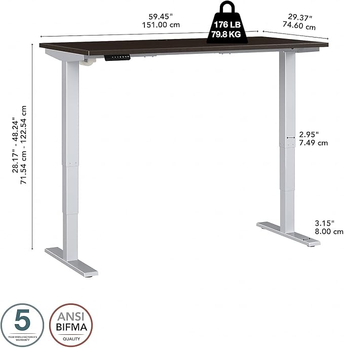Bush Business Furniture 60-inch Electric Height Adjustable Standing Desk - Image 5
