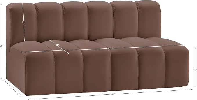 Meridian Furniture 101Brown-S2A Arc Collection Modern | Contemporary Modular - Image 3