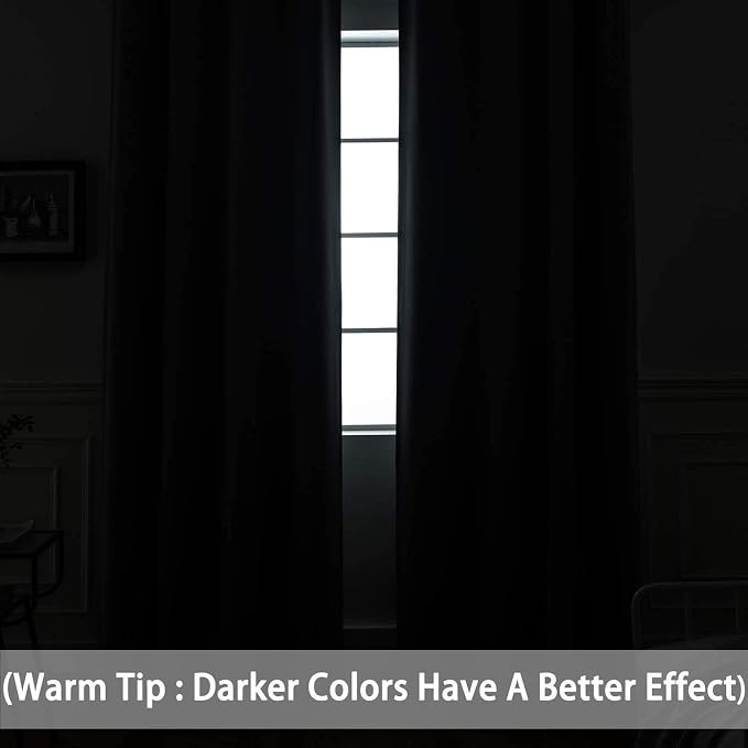 Yakamok Light Blocking Blackout Curtains， Thermal Insulated Room Darkening - Image 3