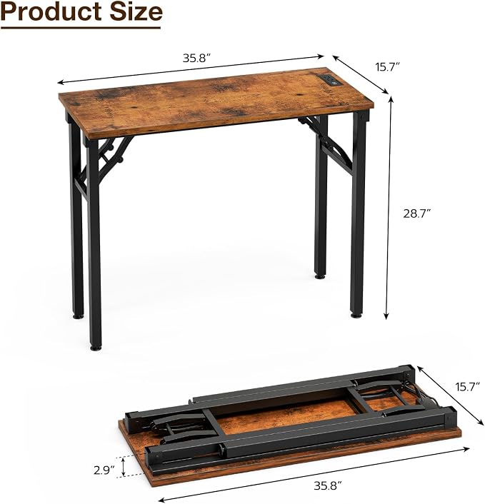 TEMI Small Computer Desk Folding Table - Image 3