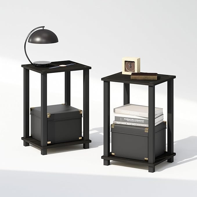 Furinno Simplistic Night Stand Set of 2, 2-Tier Small Nightstand by Furinno-FitsYourSpaceFitsYourBudget