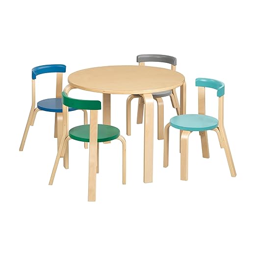 ECR4Kids Bentwood Table and Curved Back Chair Set, Kids Furniture, Contemporary by ECR4Kids