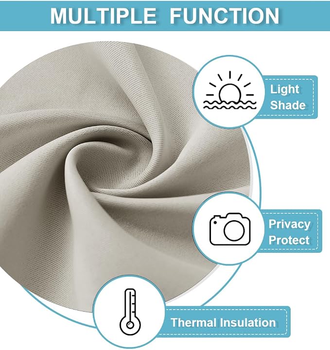 RYB HOME Basement Bathroom Kitchen Cafe Privacy Curtains, Short Insulating - Image 5
