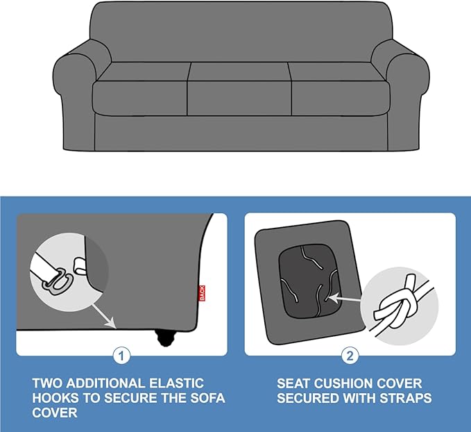 CUCRAF T Cushion Sofa Cover 4 Piece Slipcovers, Soft Thick Velvet Couch Cover - Image 7