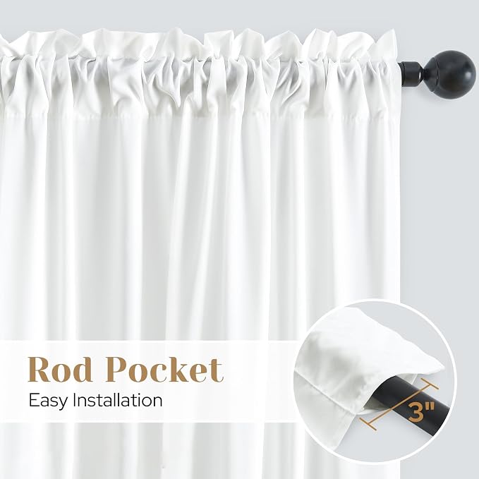 HOMEIDEAS Non-See-Through White Privacy Sheer Curtains, 52 X 63 Inches Long 2 - Image 5
