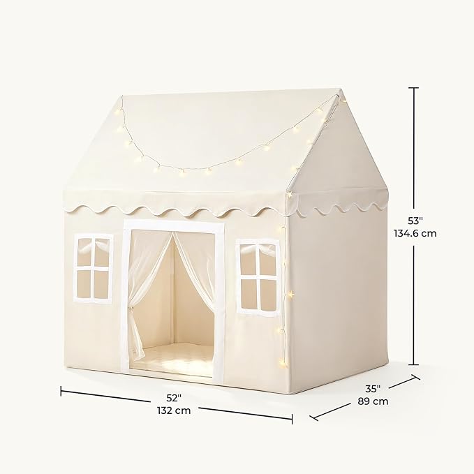 Tiny Land Play Tent with Padded Mat & LED Lights, Kids Tent, Playhouse - Image 9
