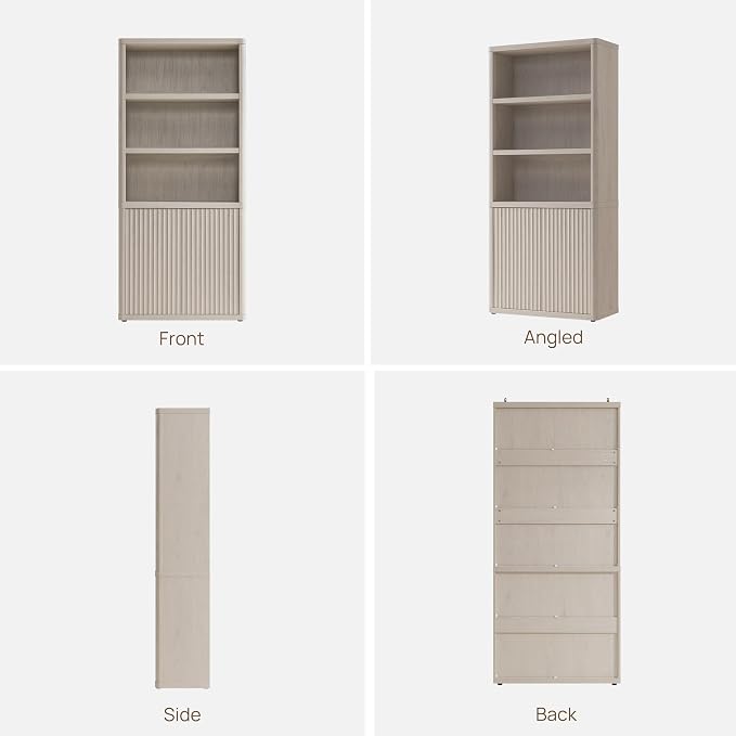 SICOTAS Book Shelf with Doors 71" Tall 6 Tier Bookshelf with Adjustable Shelves - Image 9