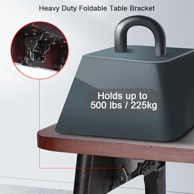 8 Pack Folding Brackets for Table Bed Leg Feet, Self-Lock Hinge Hardware - Image 4