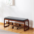 SOBIBO Solid Wood Shoe Bench, 2-Tier Wooden Entryway Bench, Modern Shoe Rack by SOBIBO