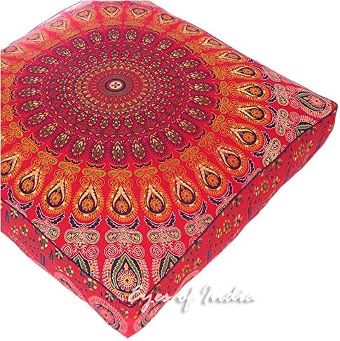 Mandala Floor Pillow Cover Meditation Cushion Seating Throw Hippie Round - Image 6