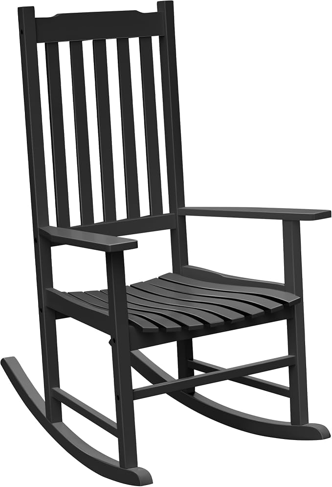 Flamaker Outdoor Rocking Chair Oversized Wooden Patio Chairs by Flamaker