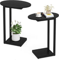 Hosfais Small Side Table End Table, C-Shaped Wood Coffee Table TV Tray by HosfaisHome