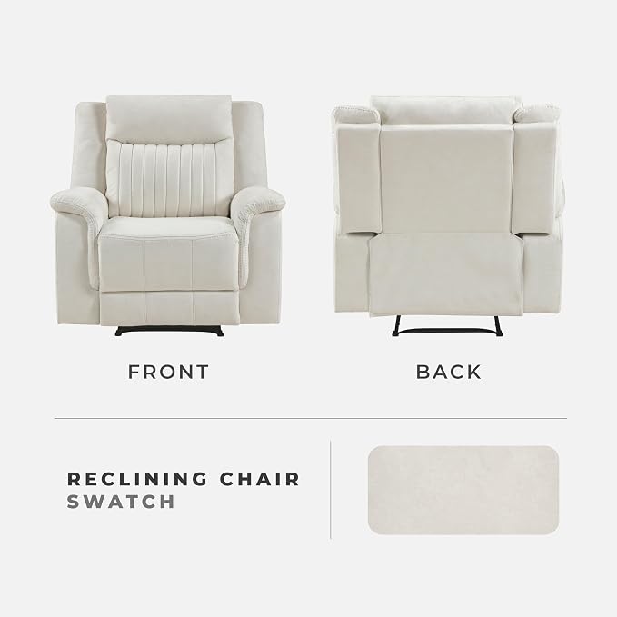 Lexicon Manual Recliner Chair, Polished Microfiber Reclining Sofa Chair - Image 6