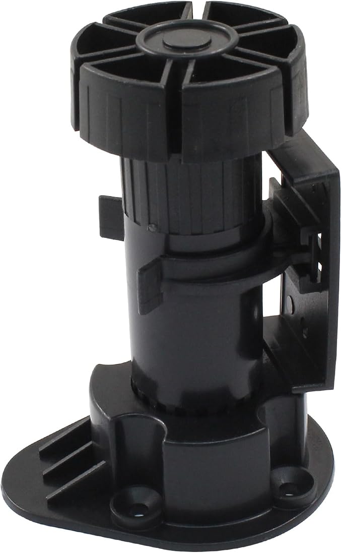 Jiozermi 4 Pack Black Plastic Cabinet Legs, Adjustable Furniture Feet by Jiozermi