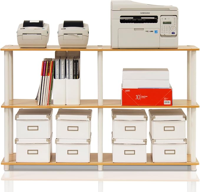 Furinno TURN-N-TUBE Storage Shelves, 3-Tier 47.4 Wide Book Shelf, Corner Shelf - Image 5