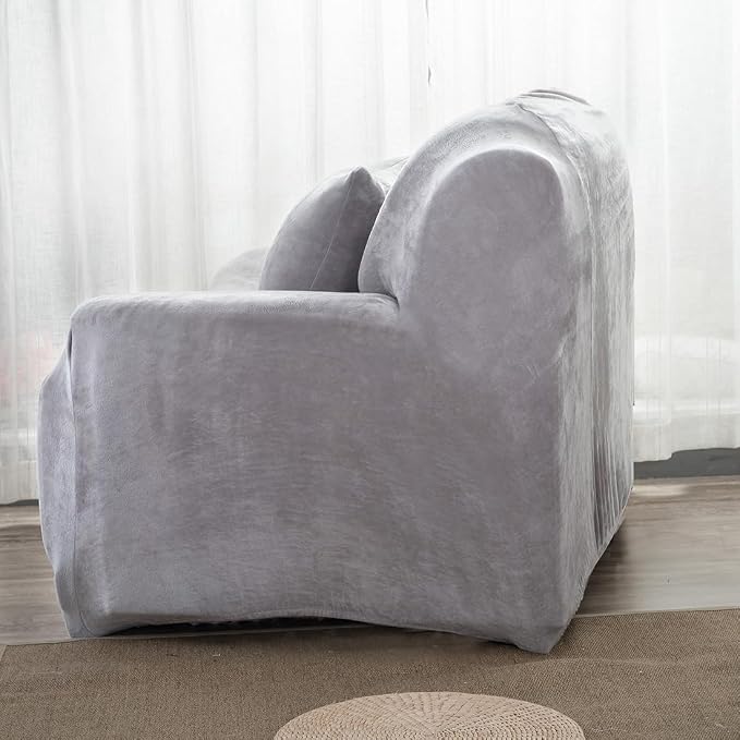 vctops 1-Piece Velvet Plush Stretch Chair Sofa Slipcover Soft Fuzzy Fluffy - Image 4