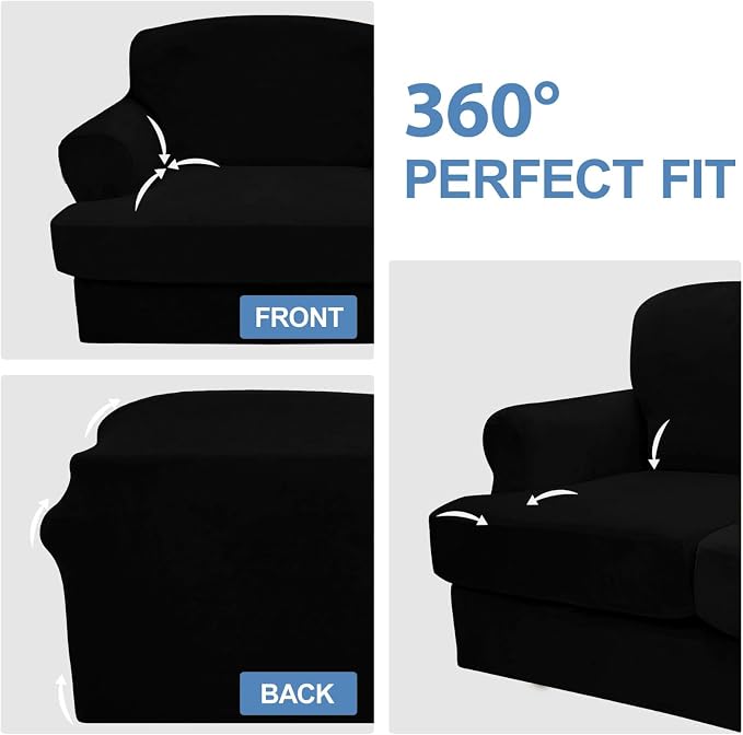 CUCRAF T Cushion Sofa Cover 4 Piece Slipcovers, Soft Thick Velvet Couch Cover - Image 6