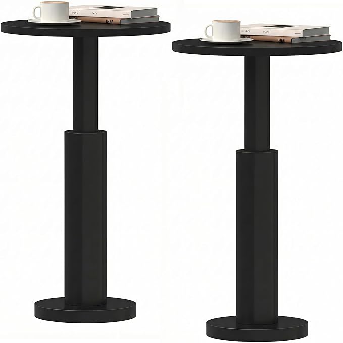 LAATOOREE Small Round Side Tables Set of 2, Drink Tables, Accent Coffee Tables by LAATOOREE