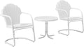 Crosley Furniture Tulip 3-Piece Outdoor Chair and Side Table Set, Retro Metal by CrosleyFurniture