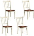 Giantex Wood Dining Chairs Set of 4, Armless Kitchen Chairs w/Solid Rubber Wood by Giantex