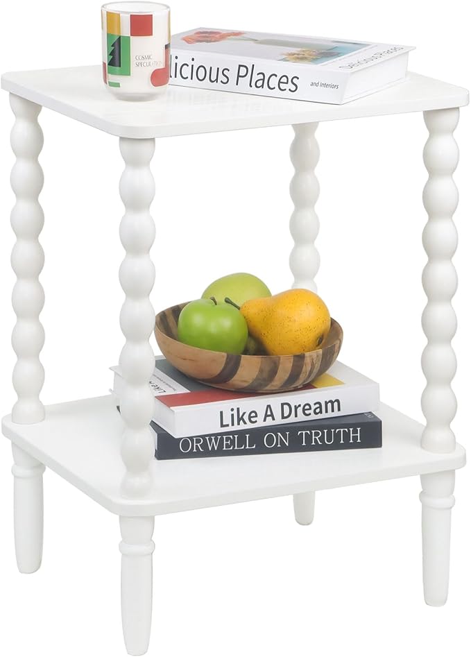 Fultyle White End Table, Small Side Table by Fultyle