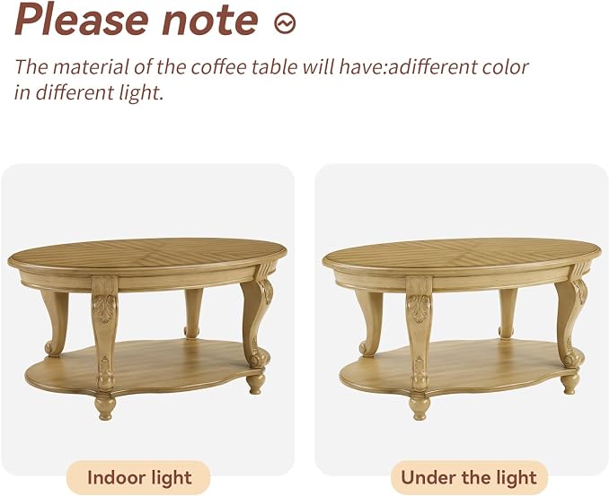 LKTART Round Coffee Table, Victorian Center Table - Image 9