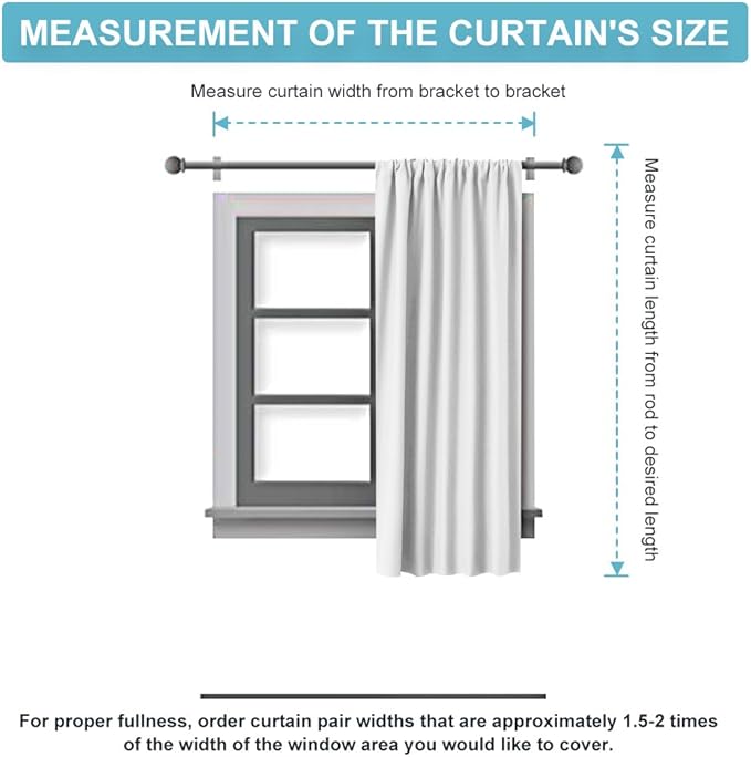 RYB HOME Bedroom Blackout Curtains 45 inches Length - Image 8