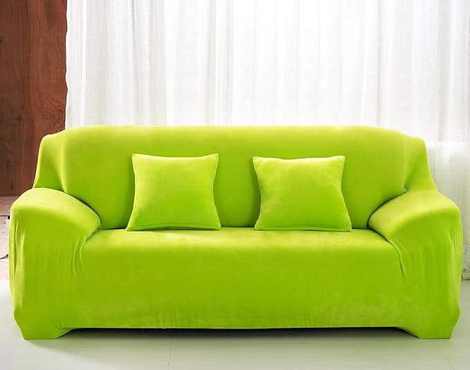 vctops 4 Seater Velvet Plush Stretch Sofa Slipcover 1-Piece Sofa Cover by vctops