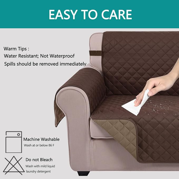 U-NICE HOME Recliner Chair Covers Reversible Quilted Water Repellent Pet - Image 4