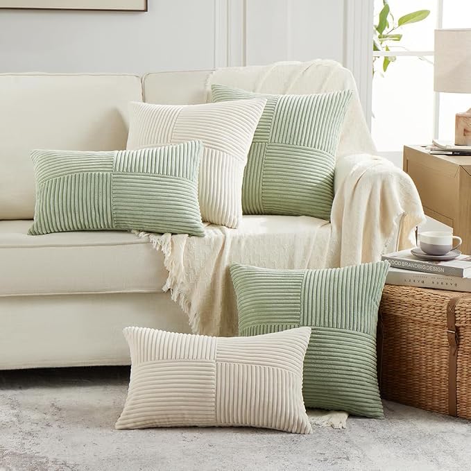 Fancy Homi 2 Packs Cream Lumbar Decorative Throw Pillow Covers 14x24 Inch - Image 6