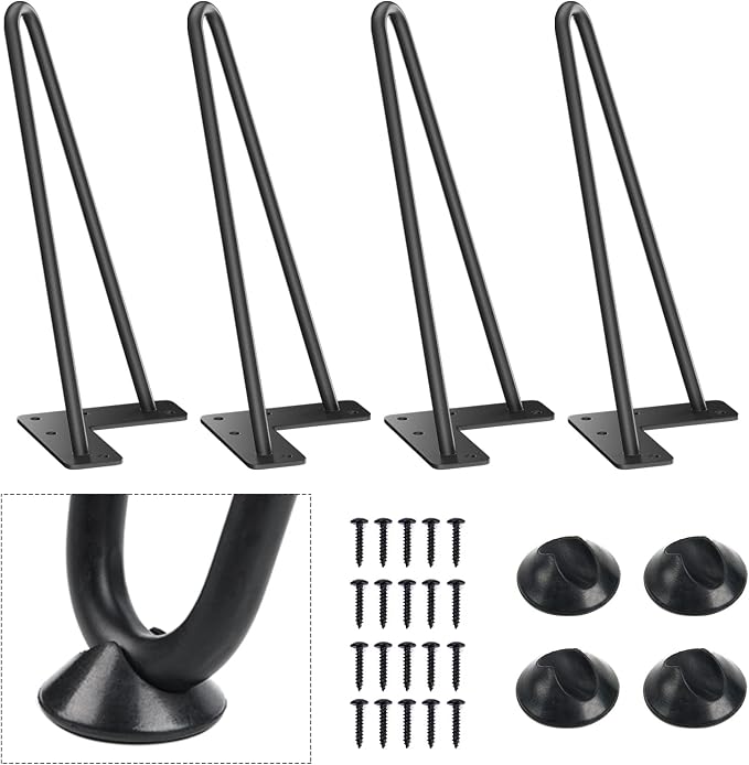 SMARTSTANDARD 10 Inch Heavy Duty Hairpin Furniture Legs, Metal Home DIY Projects by SMARTSTANDARD