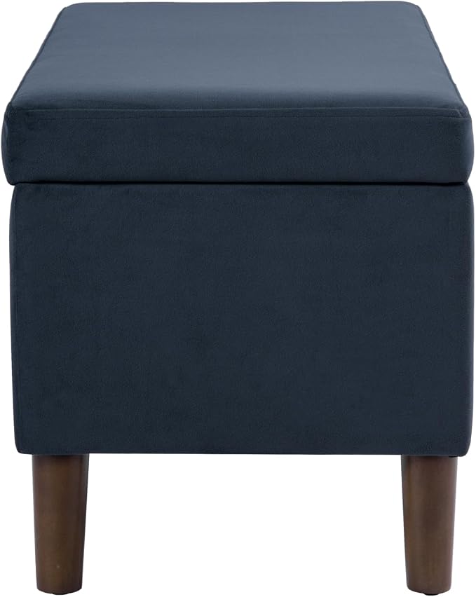 HomePop Malmo Decorative Storage Bench -Blue Velvet - Image 6