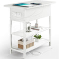 Yoobure End Table with Charging Station, Flip Top Side Table with USB Ports and by Yoobure