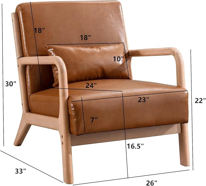 INZOY Mid Century Modern Accent Chair - Image 2