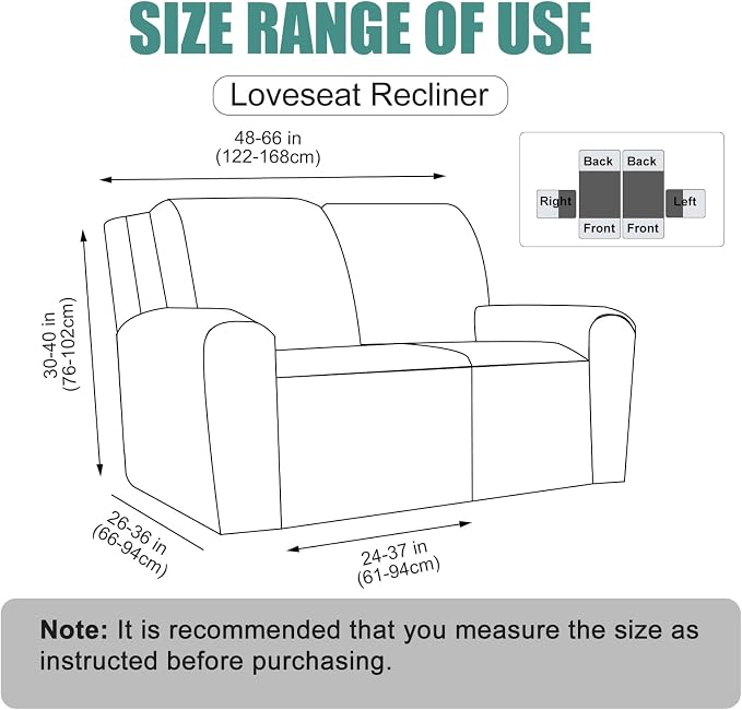 Genina Recliner Loveseat Cover Stretch Couch Covers Sofa slipcover - Image 7