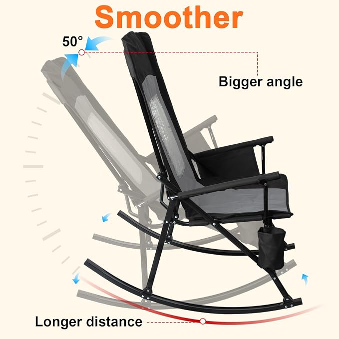 Romswi 2 Pack Rocking Camping Chair - Image 7