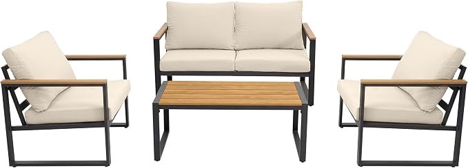 Patio Furniture Set, 4 Pieces Outdoor Patio Furniture - Image 7