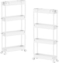 SPACELEAD 2-piece Set Slim Storage Cart 3 Tier, Bathroom Organizer Rolling by Home