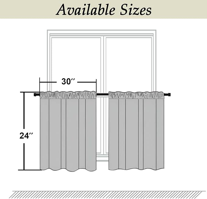Simplebrand Ava Blush Short 24 Inches Blackout Curtain 2 Panels Set, Half - Image 9
