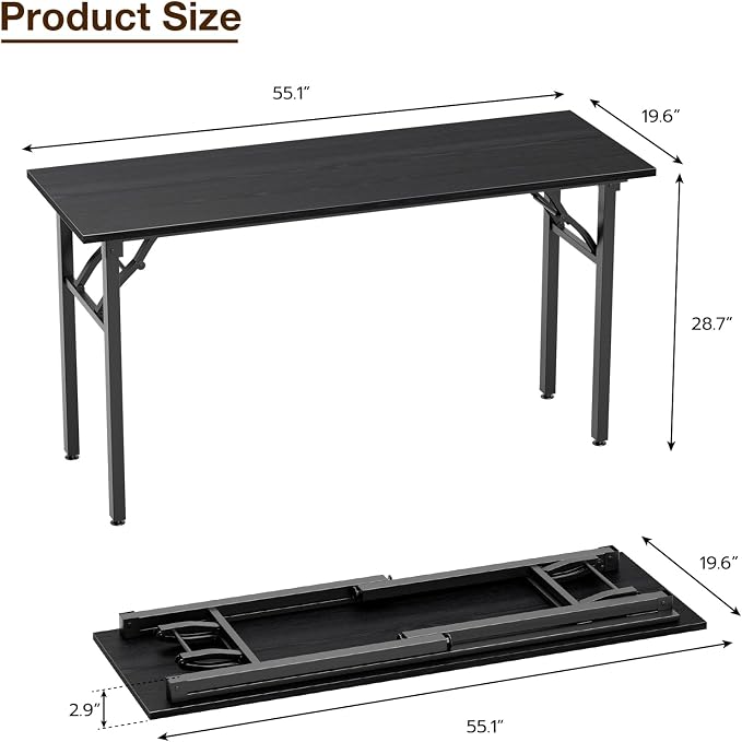 TEMI Long Computer Desk Folding Table - Image 3