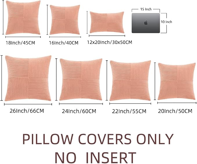 Fancy Homi 2 Packs Coral Samll Decorative Throw Pillow Covers 12x12 Inch - Image 6
