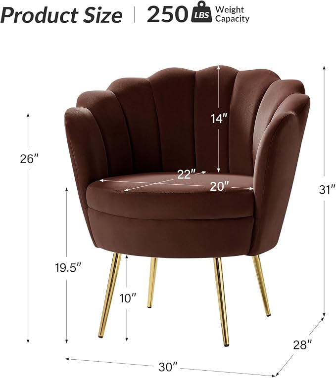 HULALA HOME Modern Velvet Accent Chair - Image 2