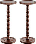 2 Pack Solid Wood Drink Table, Rubber Wood‌ Small Round Side Table by Unknown