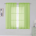 Simplebrand Lime Sheer Curtains 63 Inch Length 2 Panels, Rod Pocket Solid Color by Simplebrand