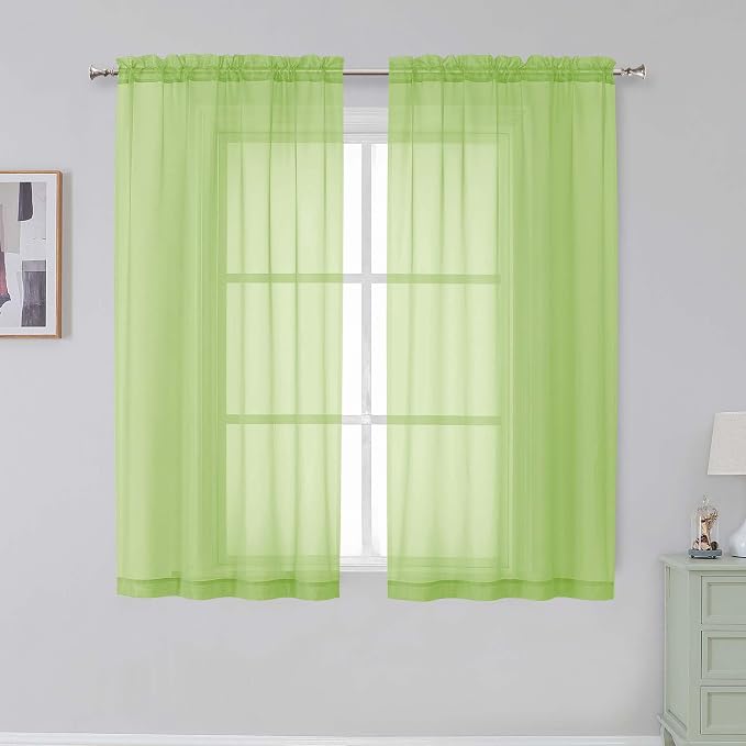 Simplebrand Rod Pocket Top Solid Voile Sheer Curtains by Simplebrand