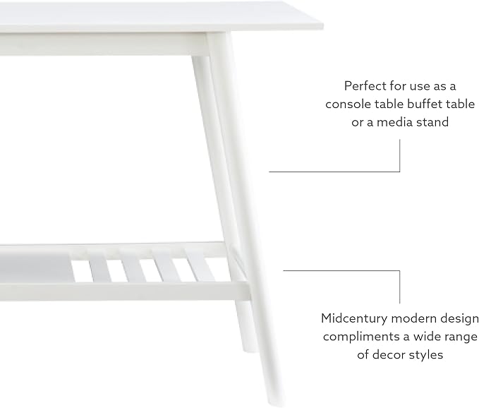 Linon Melissa White Mid Century Console Table - Image 6