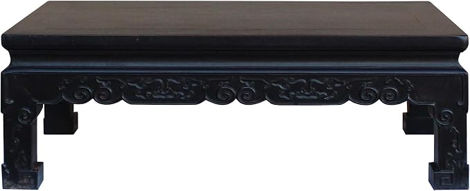 Chinese Handmade Dark Brown Rosewood Low Kang Table Stand Acs4815 by ORIENTLIVING