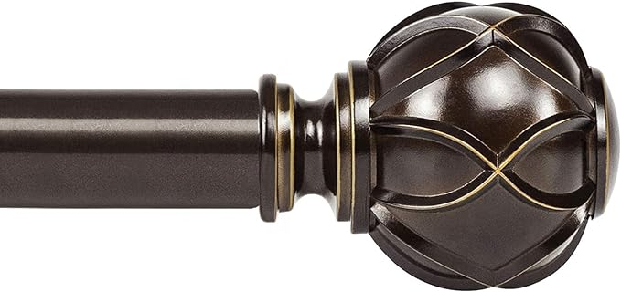 KAMANINA Curtain Rods for Windows 72 to 144 Inches Long Heavy Duty Curtain Rod by KAMANINA
